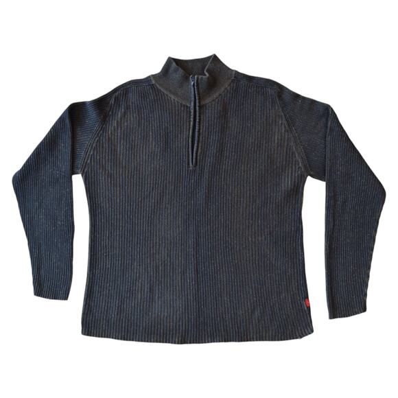 Vintage Y2K Levi's Blue Ribbed Quarter Zip Sweater Men’s XL - Picture 1 of 8